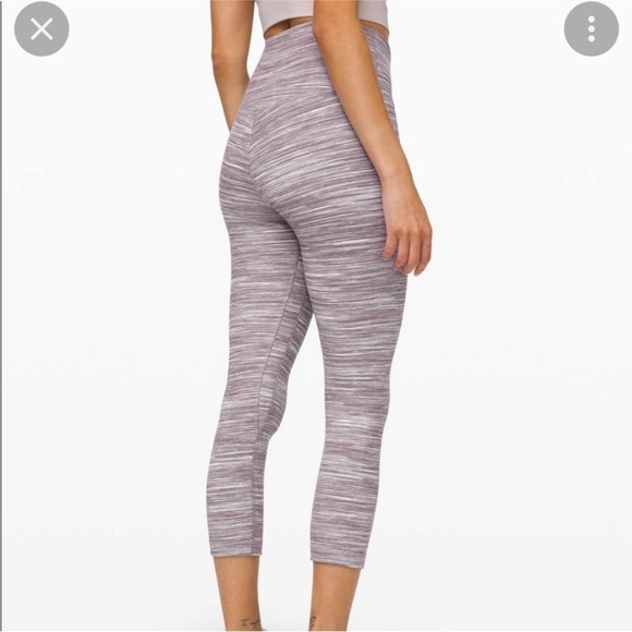Lululemon Purple Space Dye Herringbone Align Crop 21" Athletic Leggings Size 6 - Picture 2 of 12
